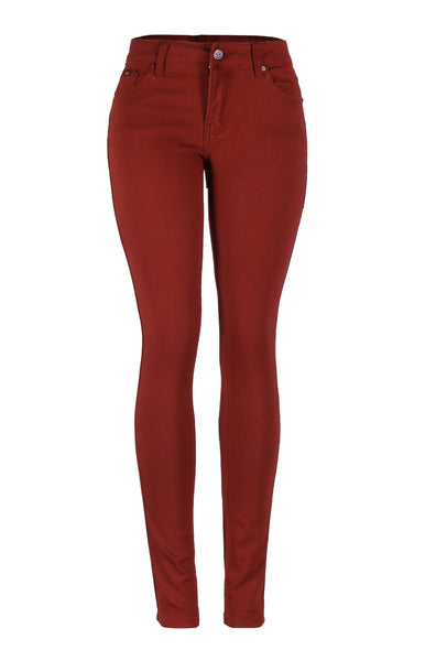 Stretchy 5 Pocket Colored Skinny Jeans | 30% Off First Order | Rust