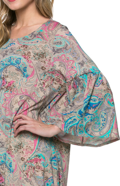 3/4 Bell Sleeve Oversize Tunic Dress – BodiLove Fashion Store