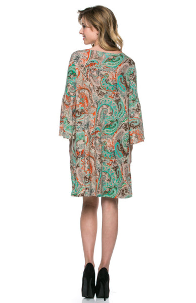 kastane Bell sleeve color dress オケージョン Kastane オケージョン Bell sleeve color dress