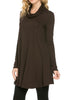 Long Sleeve Cowl Neck A-Line Tunic Dress - BodiLove | 30% Off First Order - 7