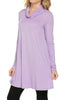 Long Sleeve Cowl Neck A-Line Tunic Dress - BodiLove | 30% Off First Order - 15