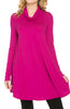 Long Sleeve Cowl Neck A-Line Tunic Dress - BodiLove | 30% Off First Order - 17