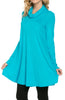 Long Sleeve Cowl Neck A-Line Tunic Dress - BodiLove | 30% Off First Order - 32