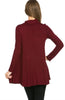 Long Sleeve Cowl Neck A-Line Tunic Dress - BodiLove | 30% Off First Order - 63