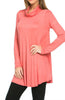 Long Sleeve Cowl Neck A-Line Tunic Dress - BodiLove | 30% Off First Order - 46