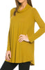 Long Sleeve Cowl Neck A-Line Tunic Dress - BodiLove | 30% Off First Order - 49