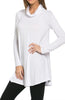 Long Sleeve Cowl Neck A-Line Tunic Dress - BodiLove | 30% Off First Order - 59
