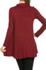 Long Sleeve Cowl Neck A-Line Tunic Dress - BodiLove | 30% Off First Order - 37