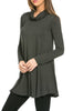 Long Sleeve Cowl Neck A-Line Tunic Dress - BodiLove | 30% Off First Order - 41