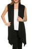 Draped Open Front Jersey Knit Vest - BodiLove | 30% Off First Order
 - 1