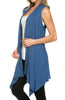 Draped Open Front Jersey Knit Vest - BodiLove | 30% Off First Order
 - 30