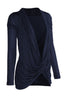 Long Sleeve Criss Cross Drape Front Top - BodiLove | 30% Off First Order
 - 3