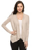 Long Sleeve Open Front Cardigan W/ Chiffon Back - BodiLove | 30% Off First Order
 - 5