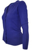 Long Sleeve V-Neck Button Up Cardigan - BodiLove | 30% Off First Order - 41 | Blue