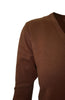 Long Sleeve V-Neck Button Up Cardigan - BodiLove | 30% Off First Order - 39 | Brown