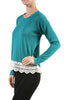 Long Sleeve Sweater With Sheer Lace Trim - BodiLove | 30% Off First Order - 8