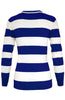 Long Sleeve V-Neck Pullover Cardigan - BodiLove | 30% Off First Order - 5 | Blue & White