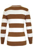 Long Sleeve V-Neck Pullover Cardigan - BodiLove | 30% Off First Order - 23 | Brown & White