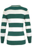 Long Sleeve V-Neck Pullover Cardigan - BodiLove | 30% Off First Order - 35 | Green & White