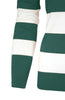 Long Sleeve V-Neck Pullover Cardigan - BodiLove | 30% Off First Order - 36 | Green & White