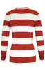 Long Sleeve V-Neck Pullover Cardigan - BodiLove | 30% Off First Order - 2 | Red & White