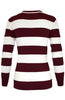 Long Sleeve V-Neck Pullover Cardigan - BodiLove | 30% Off First Order - 26 | Burgundy & White
