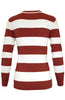 Long Sleeve V-Neck Pullover Cardigan - BodiLove | 30% Off First Order - 32 | Dark Red & White