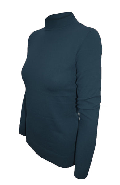 Silk Blend Stretch Knit Mock Turtleneck - BodiLove | 30% Off First Order - 1