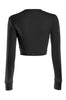 Cropped Long Sleeve Crew Neck Sweatshirt | 30% Off First Order | Black