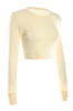 Cropped Long Sleeve Crew Neck Sweatshirt | 30% Off First Order | Ivory
