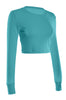 Cropped Long Sleeve Crew Neck Sweatshirt | 30% Off First Order | Turquoise