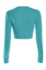 Cropped Long Sleeve Crew Neck Sweatshirt | 30% Off First Order | Turquoise