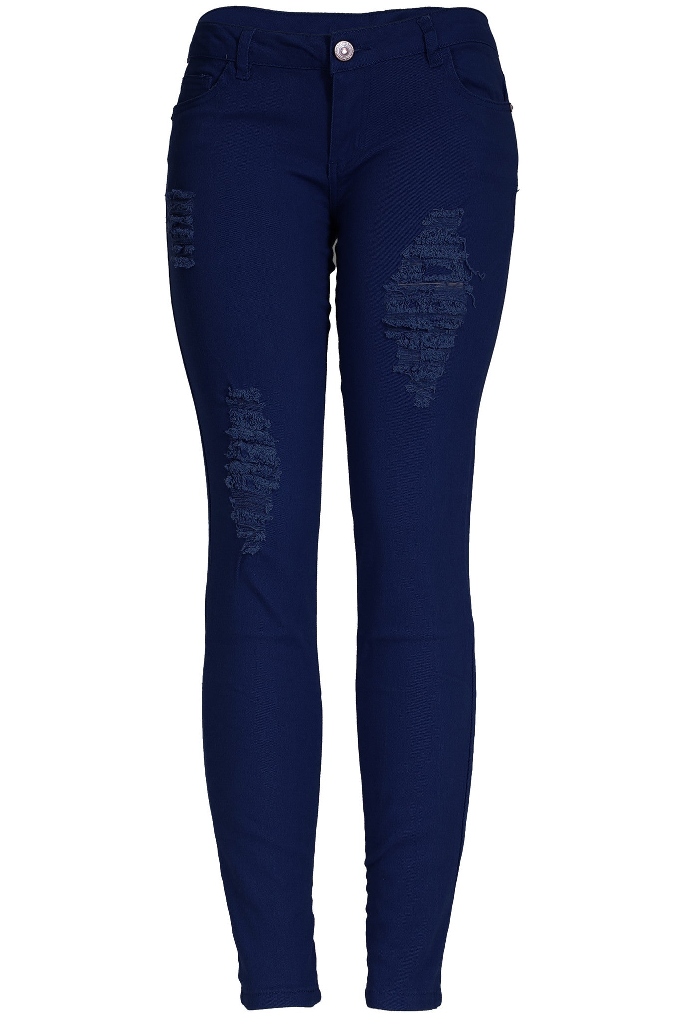Trendy Colored Distressed Skinny Jeans – BodiLove Fashion Store
