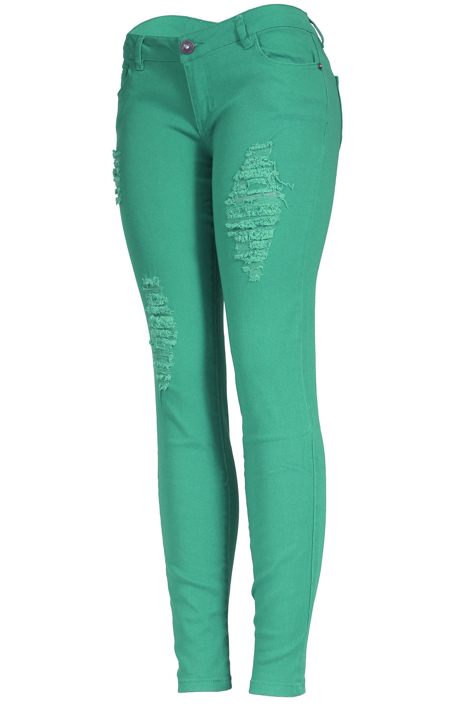 Ripped best sale green jeans