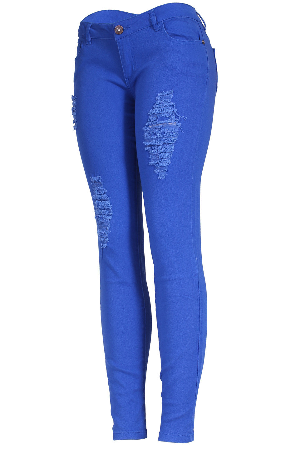 Trendy Colored Distressed Skinny Jeans BodiLove Fashion Store