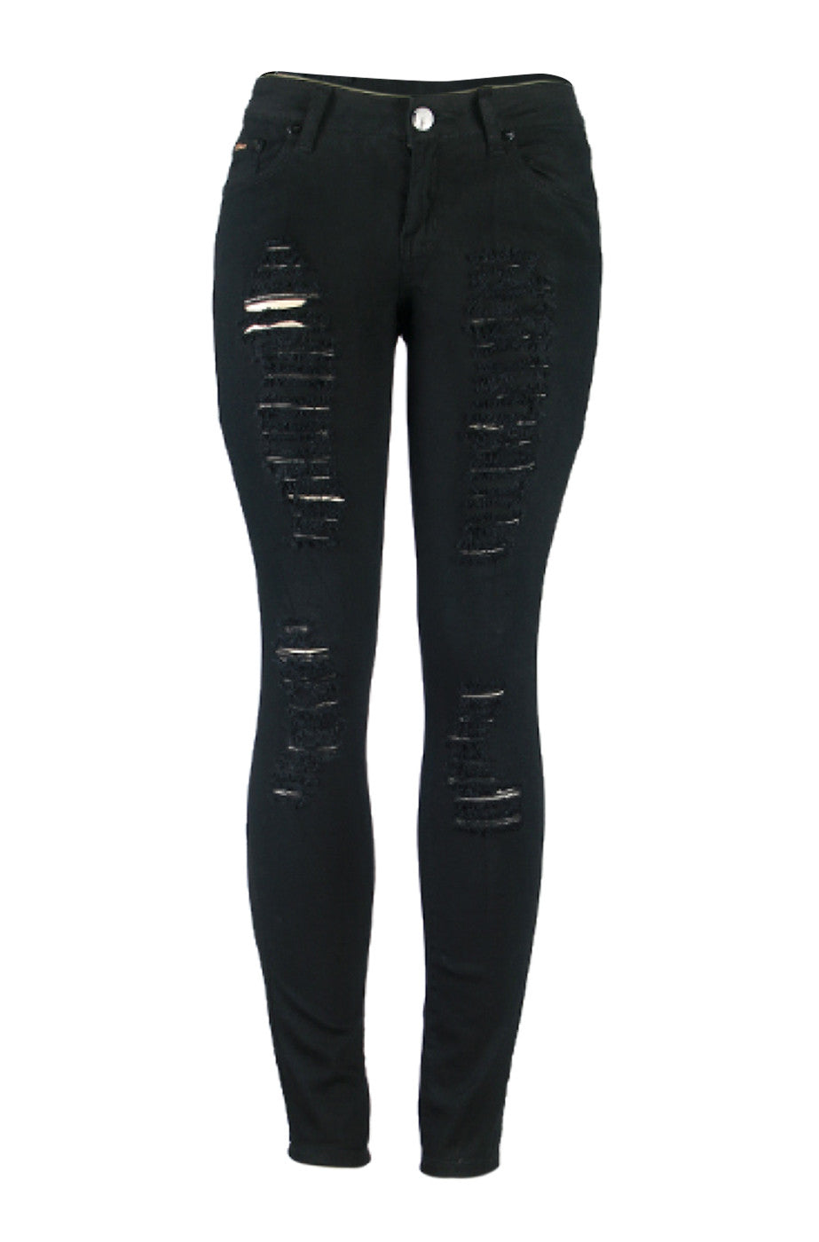 Black ripped best sale skinny jeans