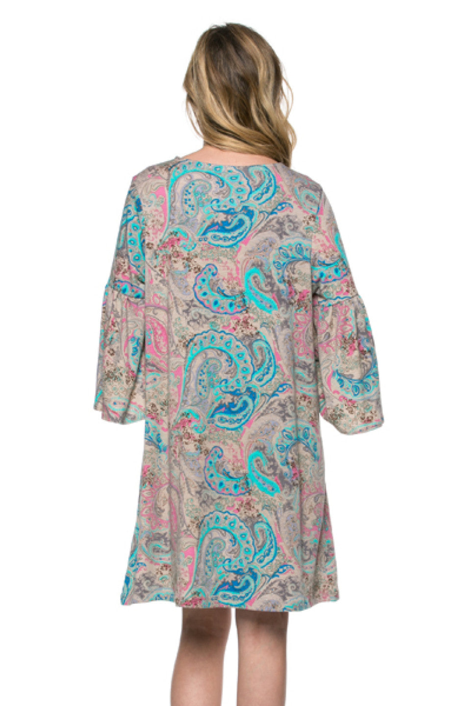 ヌキテパ 新品 Ethnic Print Flare Sleeve Dress ヌキテパEthnic Print ヌキテパ 新品 Ethnic Print Flare Sleeve Dress ヌキテパEthnic Print