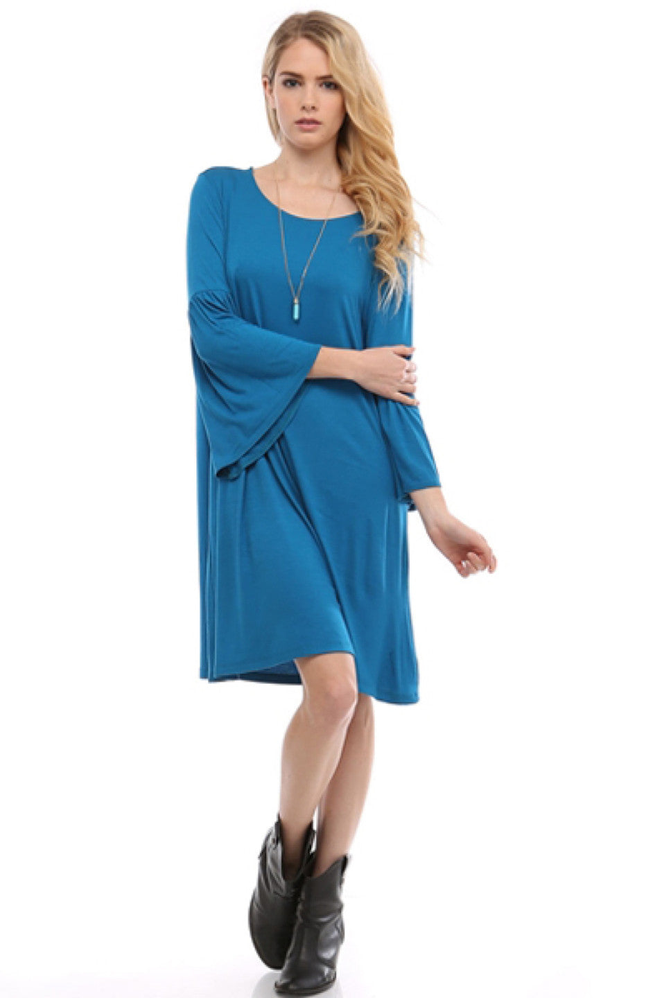 3 4 Bell Sleeve Oversize Tunic Dress BodiLove Fashion Store