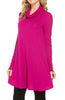 Long Sleeve Cowl Neck A-Line Tunic Dress - BodiLove | 30% Off First Order - 20