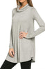 Long Sleeve Cowl Neck A-Line Tunic Dress - BodiLove | 30% Off First Order - 52