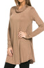 Long Sleeve Cowl Neck A-Line Tunic Dress - BodiLove | 30% Off First Order - 43