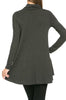 Long Sleeve Cowl Neck A-Line Tunic Dress - BodiLove | 30% Off First Order - 40