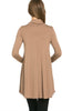 Long Sleeve Cowl Neck A-Line Tunic Dress - BodiLove | 30% Off First Order - 44