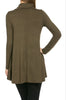Long Sleeve Cowl Neck A-Line Tunic Dress - BodiLove | 30% Off First Order - 56