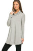 Long Sleeve Cowl Neck A-Line Tunic Dress - BodiLove | 30% Off First Order - 54