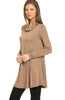 Long Sleeve Cowl Neck A-Line Tunic Dress - BodiLove | 30% Off First Order - 45