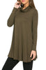 Long Sleeve Cowl Neck A-Line Tunic Dress - BodiLove | 30% Off First Order - 57