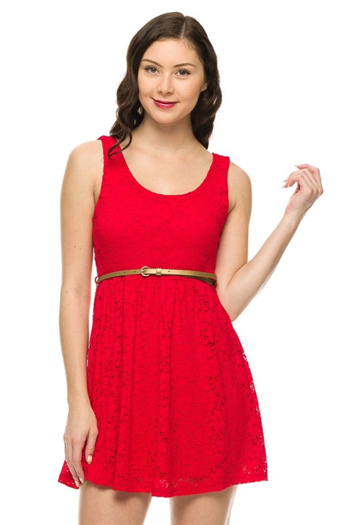Belted Fit & Flare Lace Cocktail Dress - BodiLove | 30% Off First Order
 - 8