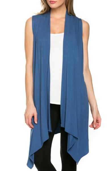Draped Open Front Jersey Knit Vest – BodiLove Fashion Store