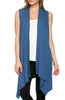 Draped Open Front Jersey Knit Vest - BodiLove | 30% Off First Order
 - 28